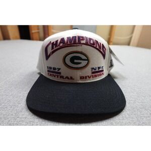 Vintage Green Bay Packers Hat Cap Snap Back One Size White NFL Logo Athletic